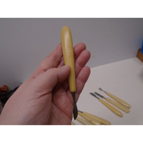 Vintage 10 Piece Vanity / Manicure Set French Ivory Celluloid Art Deco w/ Flaws - Picture 9 of 9